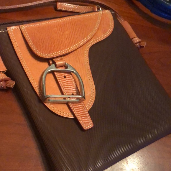 NWOT torerías ronda saddle bag shape brown pvc and leather made in Spain - Picture 11 of 12